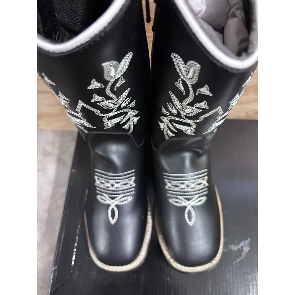 TuffRider Children's Black Floral Western Boot 11C‎
